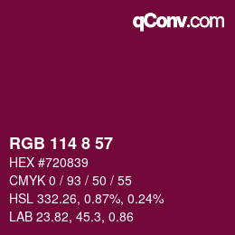 Color code: RGB 114 8 57 | qconv.com