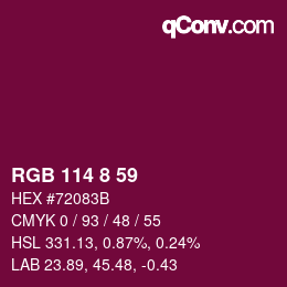 Color code: RGB 114 8 59 | qconv.com