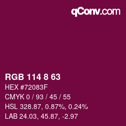 Color code: RGB 114 8 63 | qconv.com