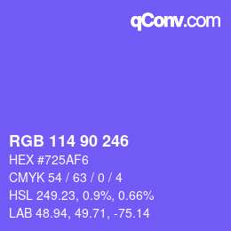 Color code: RGB 114 90 246 | qconv.com