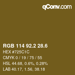 カラーコード: RGB 114 92.2 28.6 | qconv.com