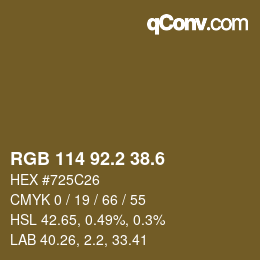 カラーコード: RGB 114 92.2 38.6 | qconv.com