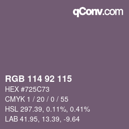 カラーコード: RGB 114 92 115 | qconv.com