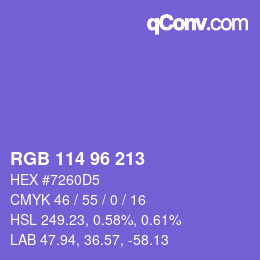 Color code: RGB 114 96 213 | qconv.com