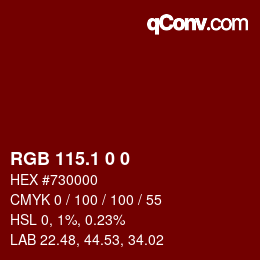 Color code: RGB 115.1 0 0 | qconv.com