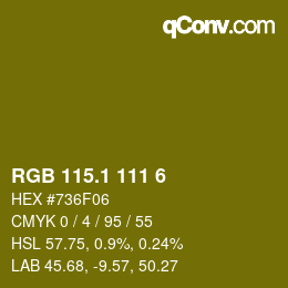 カラーコード: RGB 115.1 111 6 | qconv.com