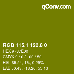 カラーコード: RGB 115.1 126.8 0 | qconv.com