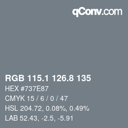 Color code: RGB 115.1 126.8 135 | qconv.com