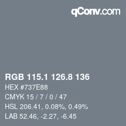 Color code: RGB 115.1 126.8 136 | qconv.com