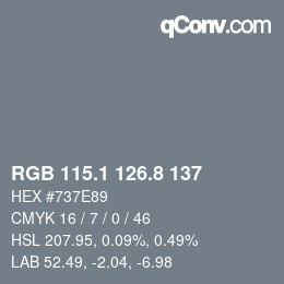 Color code: RGB 115.1 126.8 137 | qconv.com