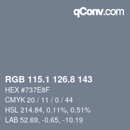 Color code: RGB 115.1 126.8 143 | qconv.com