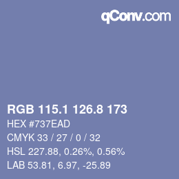 Farbcode: RGB 115.1 126.8 173 | qconv.com