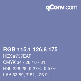 Color code: RGB 115.1 126.8 175 | qconv.com