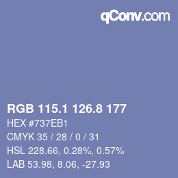 Color code: RGB 115.1 126.8 177 | qconv.com