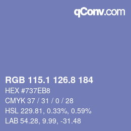 Color code: RGB 115.1 126.8 184 | qconv.com