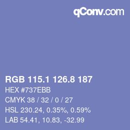 Color code: RGB 115.1 126.8 187 | qconv.com
