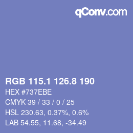 Color code: RGB 115.1 126.8 190 | qconv.com