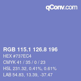 Color code: RGB 115.1 126.8 196 | qconv.com