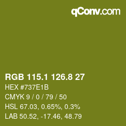 カラーコード: RGB 115.1 126.8 27 | qconv.com