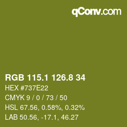 カラーコード: RGB 115.1 126.8 34 | qconv.com