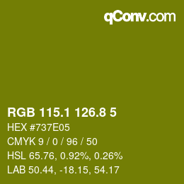 カラーコード: RGB 115.1 126.8 5 | qconv.com