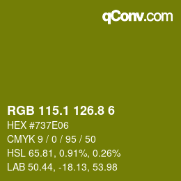 カラーコード: RGB 115.1 126.8 6 | qconv.com