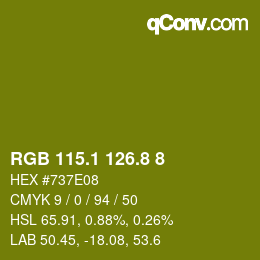 カラーコード: RGB 115.1 126.8 8 | qconv.com