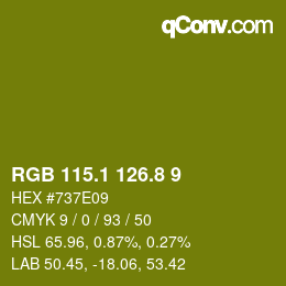 カラーコード: RGB 115.1 126.8 9 | qconv.com