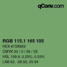 カラーコード: RGB 115.1 165 105 | qconv.com