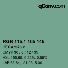 Color code: RGB 115.1 165 145 | qconv.com