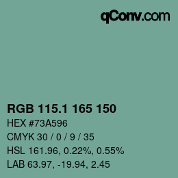 Color code: RGB 115.1 165 150 | qconv.com