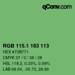カラーコード: RGB 115.1 183 113 | qconv.com