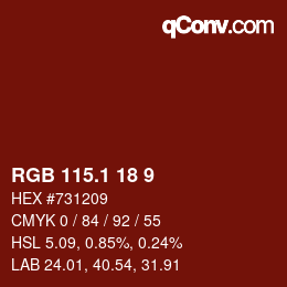 カラーコード: RGB 115.1 18 9 | qconv.com
