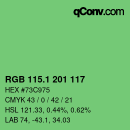 カラーコード: RGB 115.1 201 117 | qconv.com
