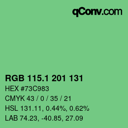 カラーコード: RGB 115.1 201 131 | qconv.com