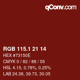 カラーコード: RGB 115.1 21 14 | qconv.com