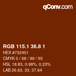 Color code: RGB 115.1 36.8 1 | qconv.com