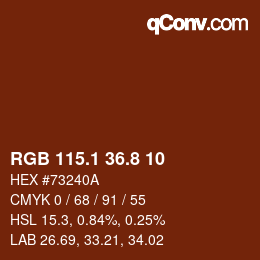 Color code: RGB 115.1 36.8 10 | qconv.com