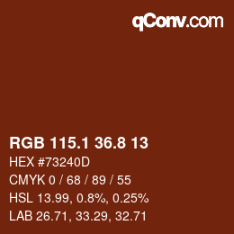Color code: RGB 115.1 36.8 13 | qconv.com