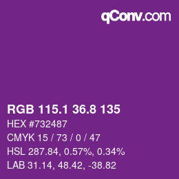 カラーコード: RGB 115.1 36.8 135 | qconv.com