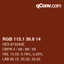 Color code: RGB 115.1 36.8 14 | qconv.com