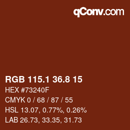 Color code: RGB 115.1 36.8 15 | qconv.com