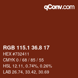 カラーコード: RGB 115.1 36.8 17 | qconv.com