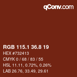 カラーコード: RGB 115.1 36.8 19 | qconv.com