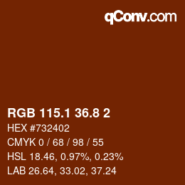 カラーコード: RGB 115.1 36.8 2 | qconv.com