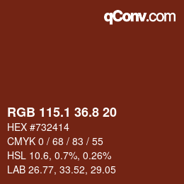 Color code: RGB 115.1 36.8 20 | qconv.com
