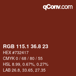 Color code: RGB 115.1 36.8 23 | qconv.com