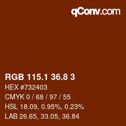 Farbcode: RGB 115.1 36.8 3 | qconv.com