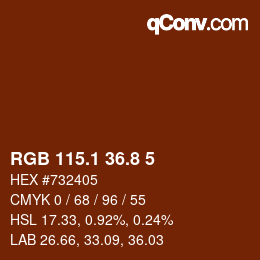 Color code: RGB 115.1 36.8 5 | qconv.com
