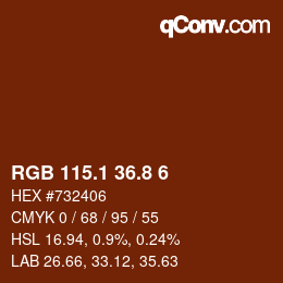 カラーコード: RGB 115.1 36.8 6 | qconv.com
